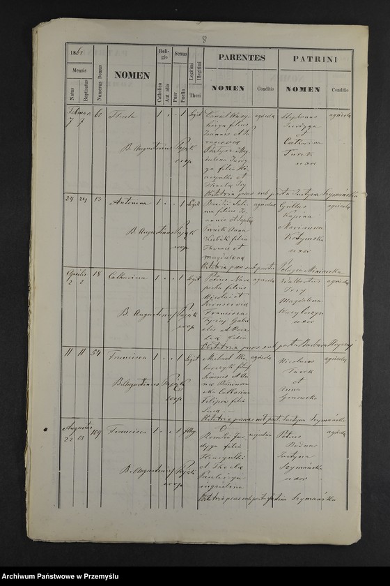 image.from.unit.number "[Odpisy ksiąg urodzeń, małżeństw, zgonów parafii rzymskokatolickiej Wyżyniany z 1862 roku]"