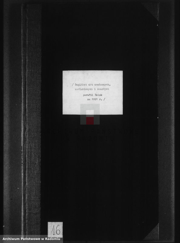image.from.unit.number "[Duplikat akt urodzonych, zaślubionych i zmarłych parafii Belsk za 1891 r.]"