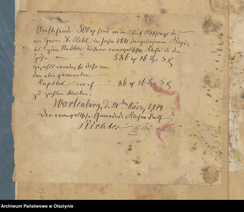 image.from.unit.number "Beläge zur Rechnung über die evangelischen Kirche zu Wartenburg"