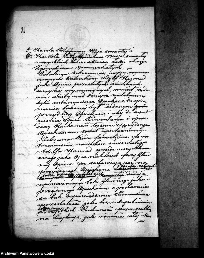 Obraz 6 z jednostki "Akta tyczące się ustanowienia opieki nad nieletnimi Marią i Frydrychem Konrad po zmarłej Ernestynie z Petzoldów Konrad"