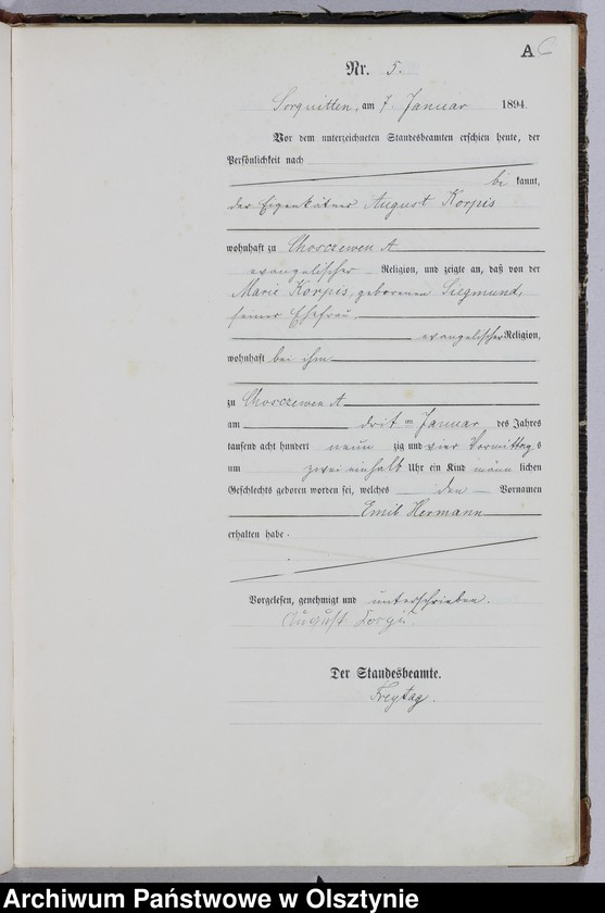 image.from.unit.number "Geburts-Haupt-Register Nr 1 - 121"