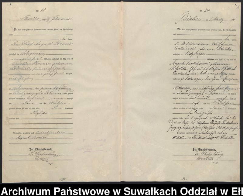 image.from.unit.number "[Geburts-Haupt-Register des Königlichen Preussischen Standes-Amtes Belzonzen Kreis Johannisburg]"