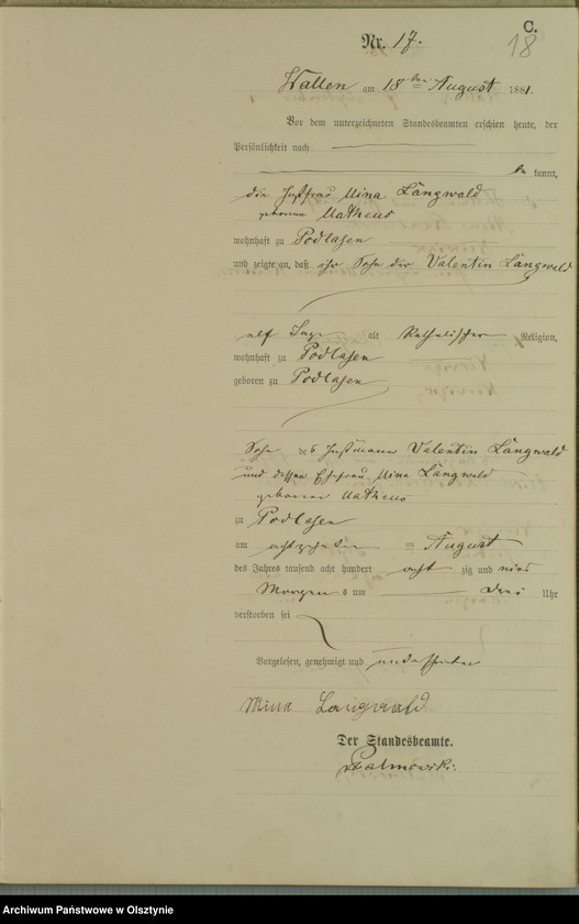 image.from.unit.number "Sterbe-Haupt-Register Nr 1 - 27"