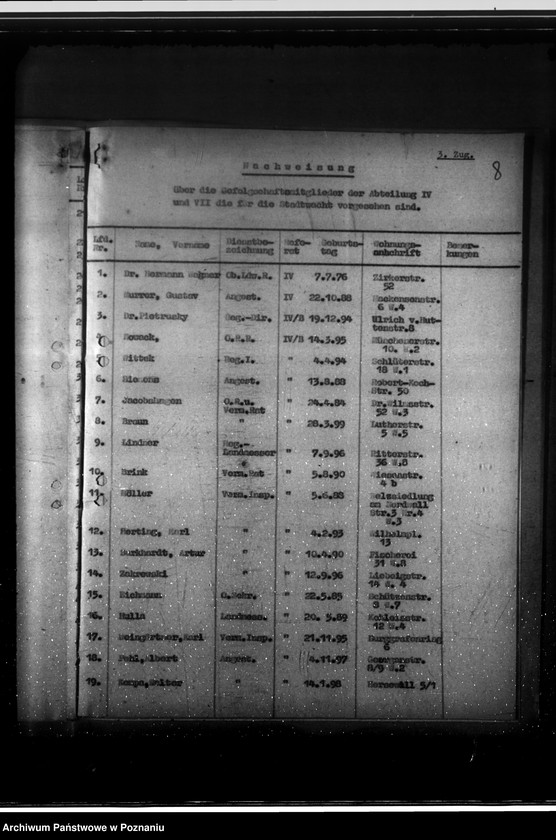 Obraz 12 z jednostki "Nachweisung der Gefolgschaftsmitglieder für den Nachtdienst"