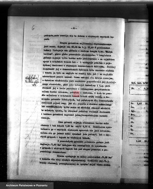 image.from.unit.number "Plan urządzenia gospodarstwa leśnego dla lasu majętności Konin powiat szamotulski 1934-1944"