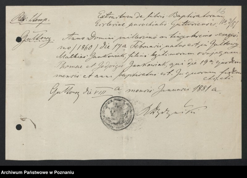 image.from.unit.number "Acta betreffend die Sammel Akten für die von den verlobten beizubringenden Urkunden und Konsenserklärungen, für die Aufgebotscheinigungen und Dispensation [...] von 1881 bis 1884"