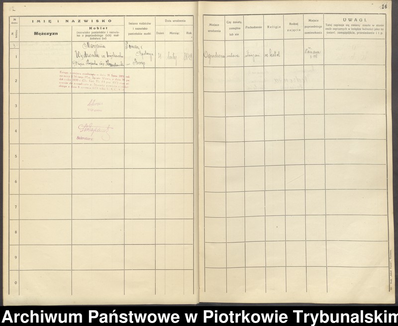 Obraz 16 z jednostki "[Księga ludności stałej gminy Ręczno] wieś i kolonia Tomawa"