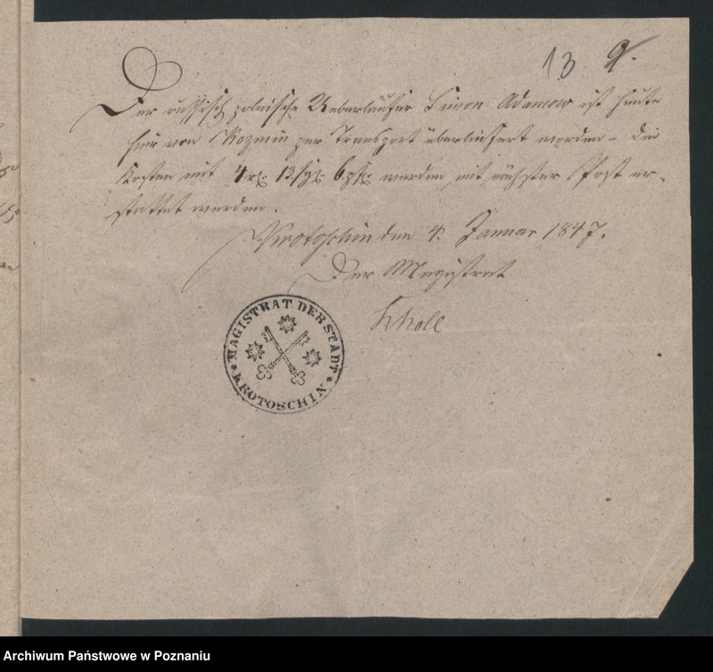 Obraz 17 z jednostki "A. betr. die Auslieferung des russischen Dezerteurs Simon Adamow aus Kalisch"