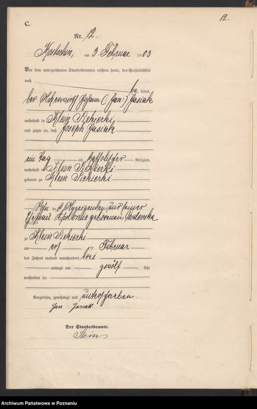 Obraz 15 z jednostki "Sterbe-Haupt-Register"