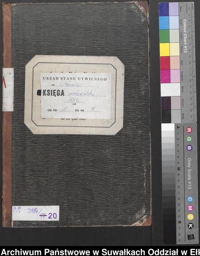 image.from.unit.number "Heiraths-Neben-Register des Preussischen Standes-Amtes Orlowen Kreis Loetzen für das Jahr 1886"