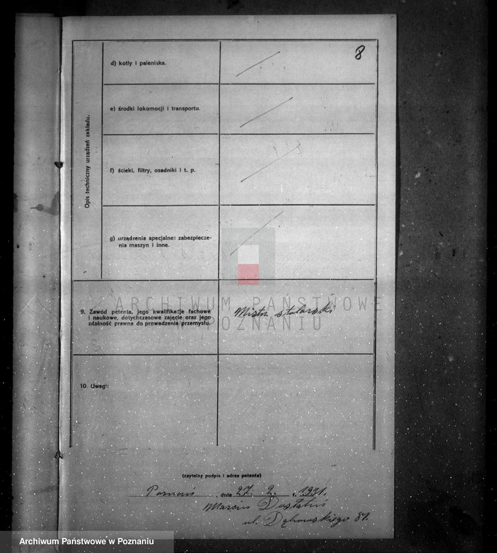 image.from.unit.number "Zatwierdzenie projektu zakładu przemysłowego /fabryki mebli/ nr 432 własność M. Dostatniego w Poznaniu"