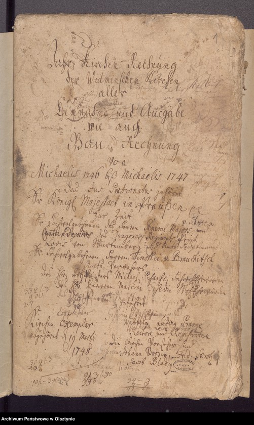 image.from.unit.number "Jahr Kirchen Rechnung der Widminschen Kirchen aller Einnahme und Ausgabe wie auch Bau-Rechnung"