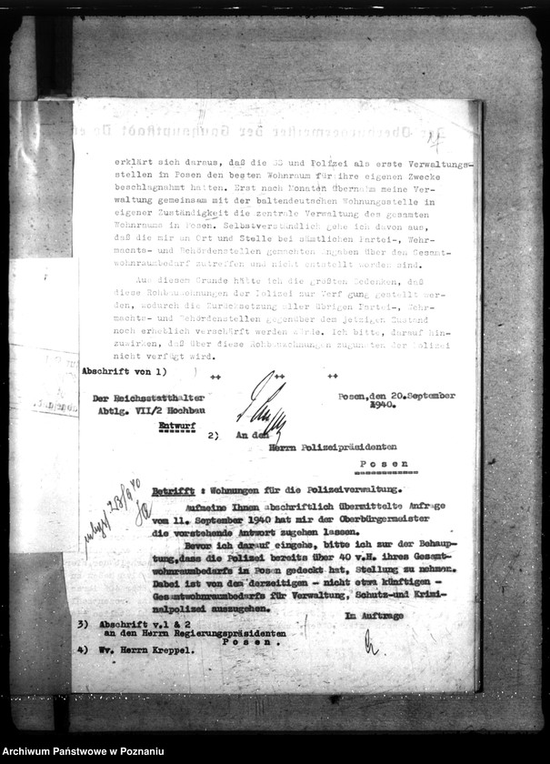 Obraz 11 z jednostki "Allgemeine Wohnungsfragen der Polizeiverwaltung Posen"
