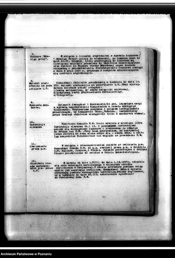 Obraz 11 z jednostki "Dziennik zarządzeń i rozkazów Komendy Powiatowej Związku Strzeleckiego w Koninie"