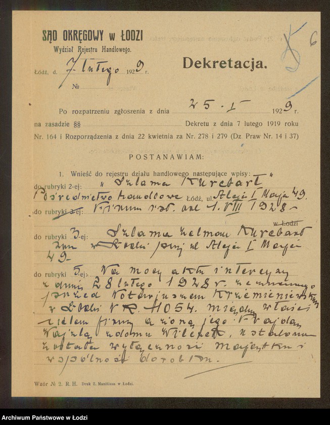 Obraz 8 z jednostki "Szlama Kurebart- pośrednictwo handlowe"