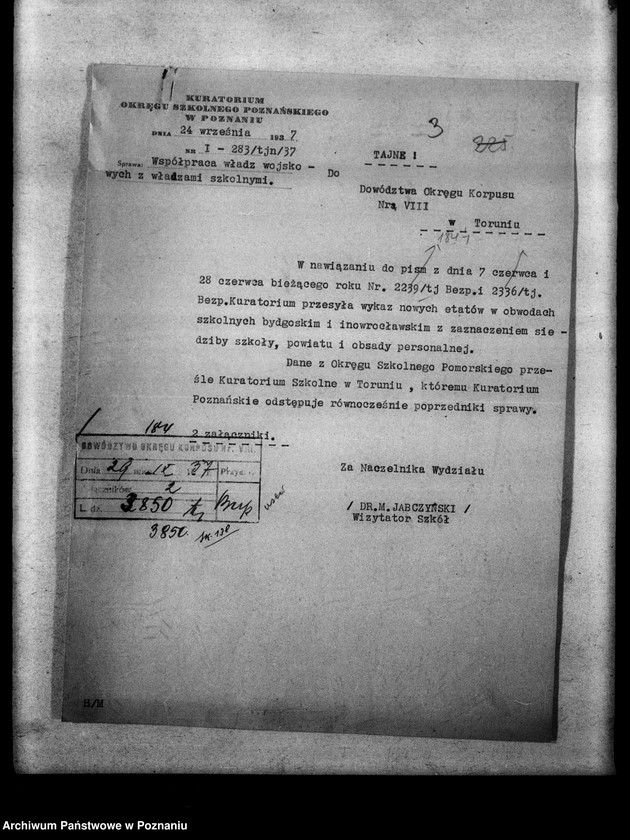 Obraz 7 z jednostki "[Współpraca władz wojskowych w Kuratorium]"