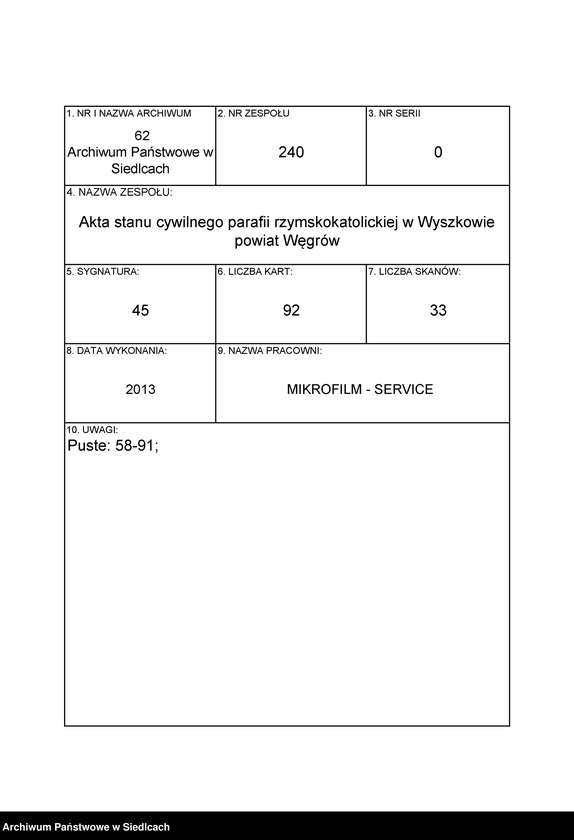 Obraz 1 z jednostki "Akta urodzeń, małżeństw, zgonów"