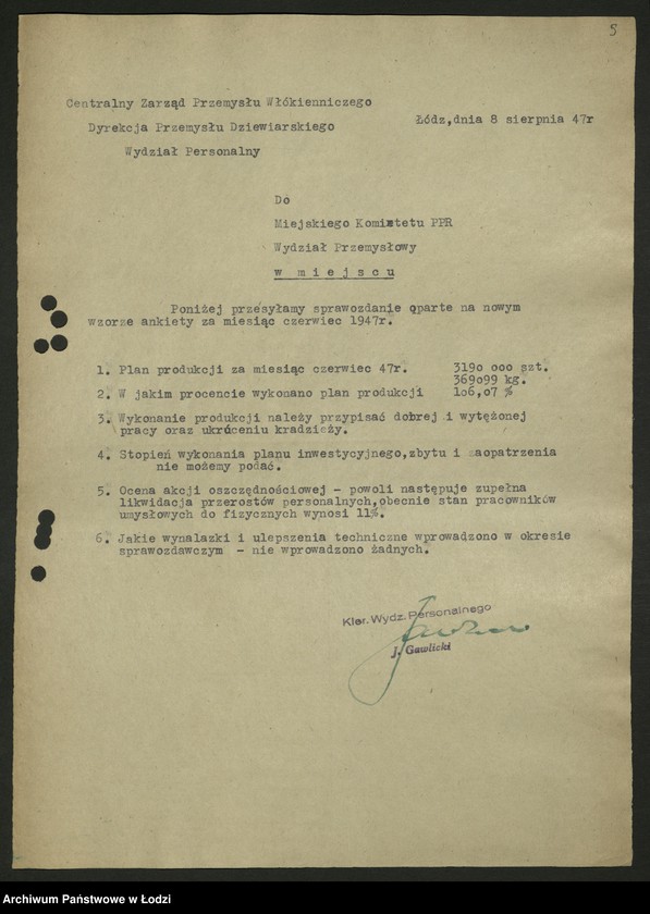 Obraz 6 z jednostki "Dyrekcja Przemysłu Dziewiarskiego; sprawozdania [z działalności]"