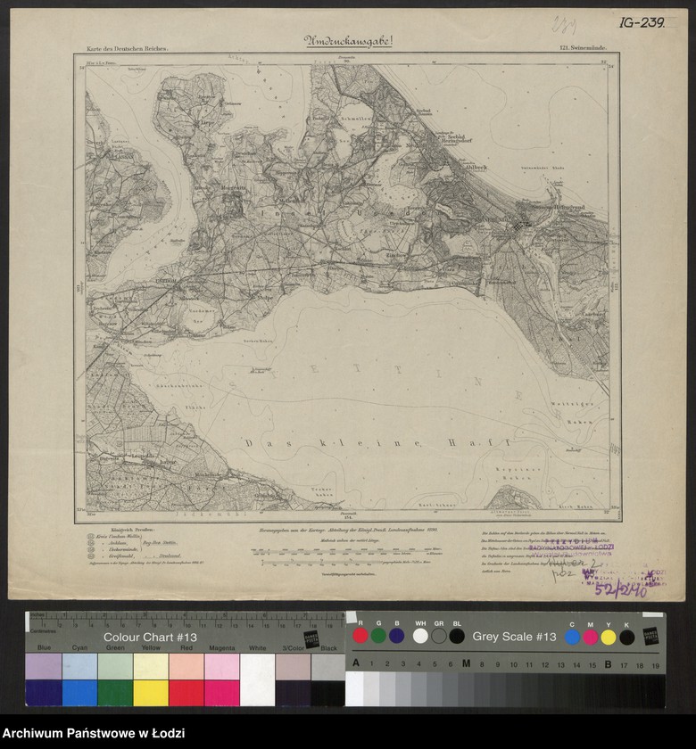 Obraz 1 z jednostki "Karte des Deutschen Reiches 121 Swinemünde"