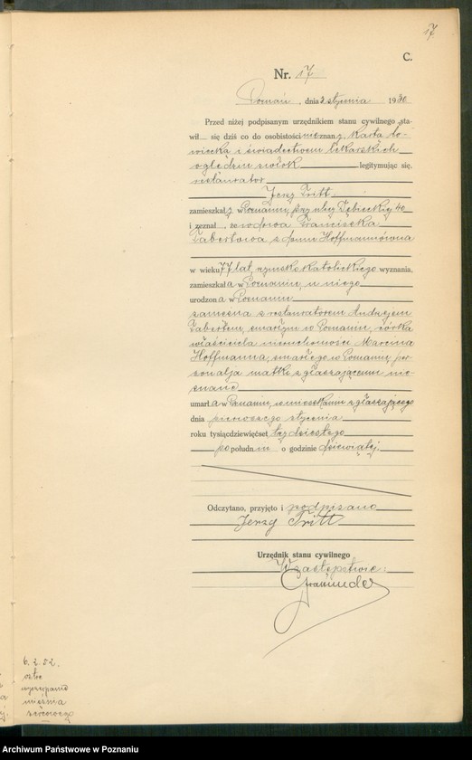 Obraz 19 z jednostki "Księga miejscowa zgonów tom I [Rejestr główny zgonów]"