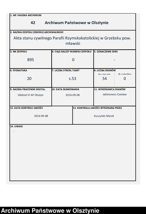 image.from.unit.number "Duplikat Aktów Urodzenia, Zaślubień, Zeńścia na Rok 1844 z Parafii Grzebskiej"