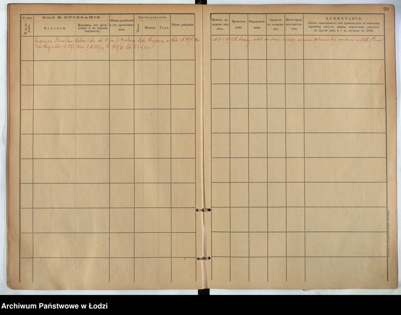 Obraz 10 z jednostki "[Księga ludności stałej m. Łodzi guberni piotrkowskiej nr domu 623-638a]"