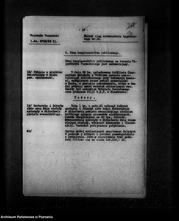 image.from.unit.number "Sprawozdania sytuacyjne tygodniowe za czas od 29 marca 1929 r. do dnia 25 kwietnia 1929 r. /nr 14-17/"