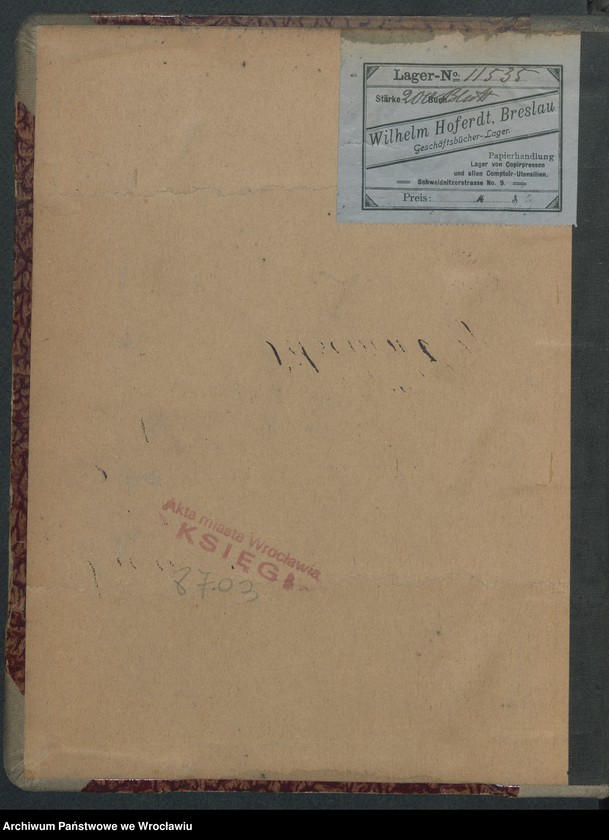 image.from.unit.number "Aufnahmebücher des früh. Kiserl. Kinderheims in Gräbschen"