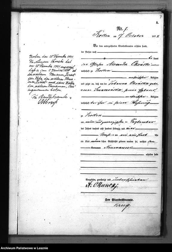 Obraz 10 z jednostki "[Księga urodzeń - miasto]"