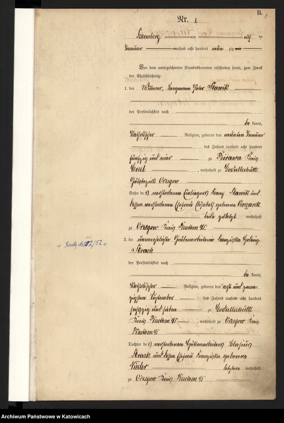 image.from.unit.number "Księga Małżeństw [ Heiraths-Haupt-Register ] nr 1 - 70"