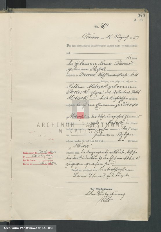 Obraz 16 z jednostki "[Księga urodzeń - tom II]"