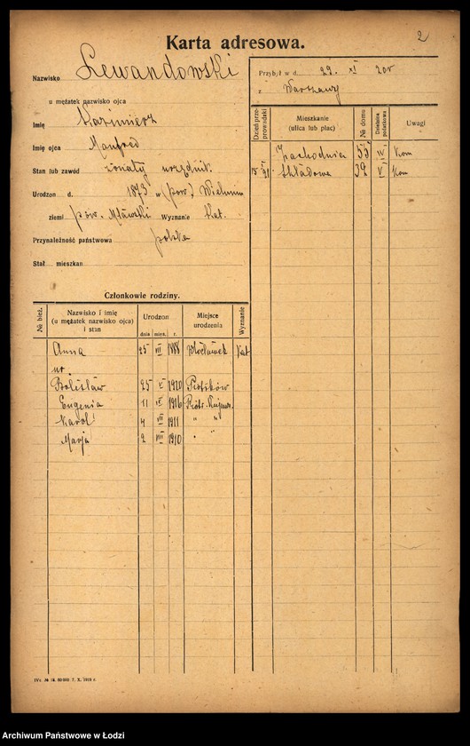 Obraz 4 z jednostki "[Spis ludności Łodzi] Lewandowski - Lewertow"