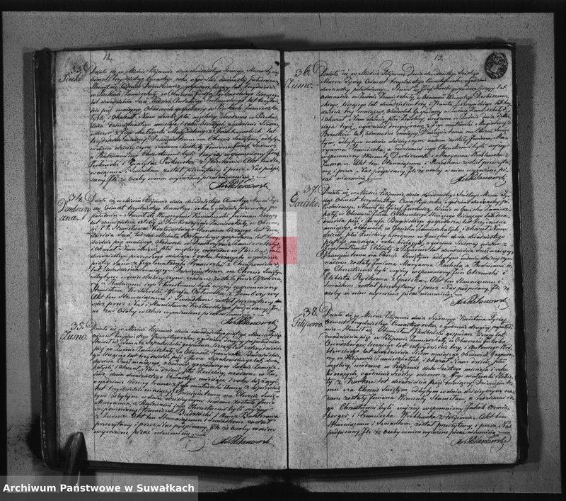 image.from.unit.number "Duplikat Aktów Urodzonych Zaślubionych i Zeszłych Urzędnika Stanu Cywilnego Parafij Filipowskiey z Roku 1834-go"