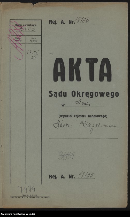 Obraz 2 z jednostki "Icek Rajchman – sprzedaż żelaza"