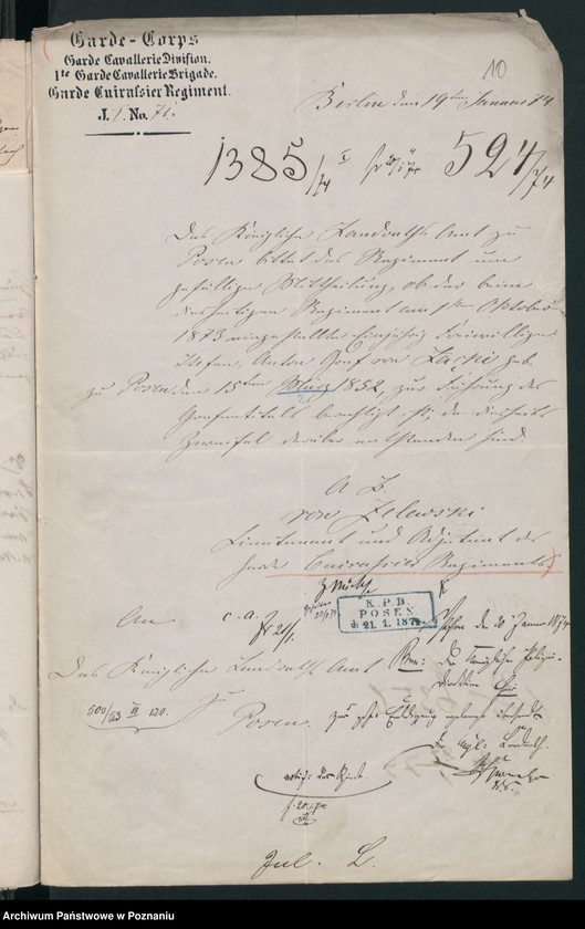 Obraz 14 z jednostki "A. betr. Wladislaus von Łącki auf Posadowo /Bemühungen um Grafentitel/ - auch Stefan und Anton"