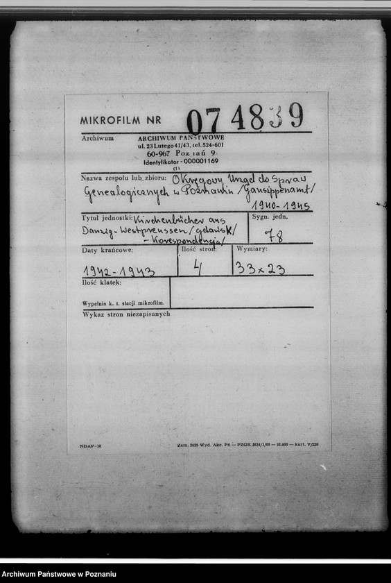 Obraz 2 z jednostki "Kirchenbücher aus Danzig-Westpreussen [Gdańsk - korespondencja]"