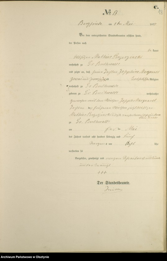 image.from.unit.number "Haupt-Sterbe-Register Nr 1 - 41"