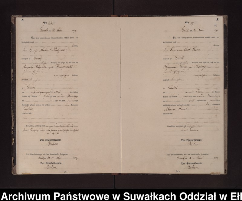 image.from.unit.number "Geburts-Neben-Register des Preussischen Standes-Amtes Gneist Kreis Loetzen"