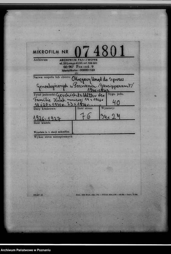 Obraz 2 z jednostki "Geschichtsblätter der Familie Knab, numery: 14 z 1926 roku, 19 i 20 z 1931 roku, 23 z 1934 roku i 26 z 1937 roku"