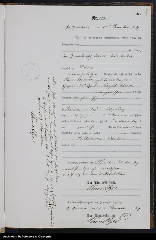 image.from.unit.number "Geburts-Neben-Register Tom II, Nr 107 - 113"