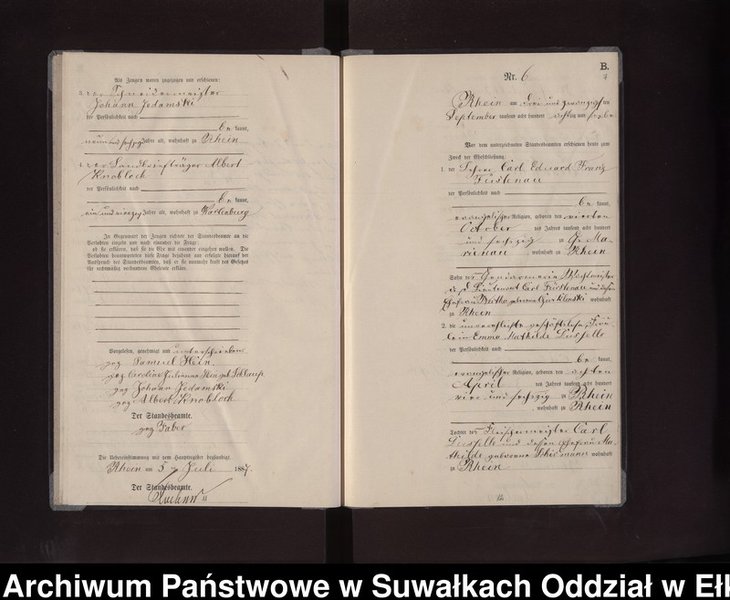 image.from.unit.number "Heiraths-Neben-Register des Preussischen Standes-Amtes Rhein Kreis Loetzen"