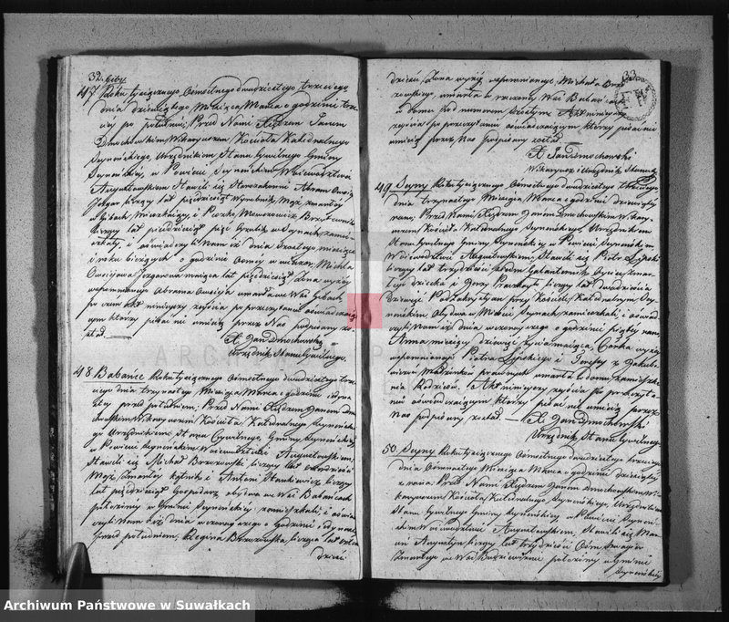 image.from.unit.number "Akta zmarłych gminy seyneńskiey w roku 1823."