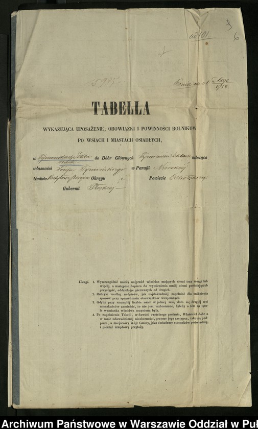 image.from.unit.number "O urządzaniu chłopów byłej rządowej wsi Tymianki Szklarzegm. Kamieńczyk Wielki, wchodzącej w skład prywatnej własności tejże nazwy podlegającej ziemianinowi Osipowi Tymińskiemu"