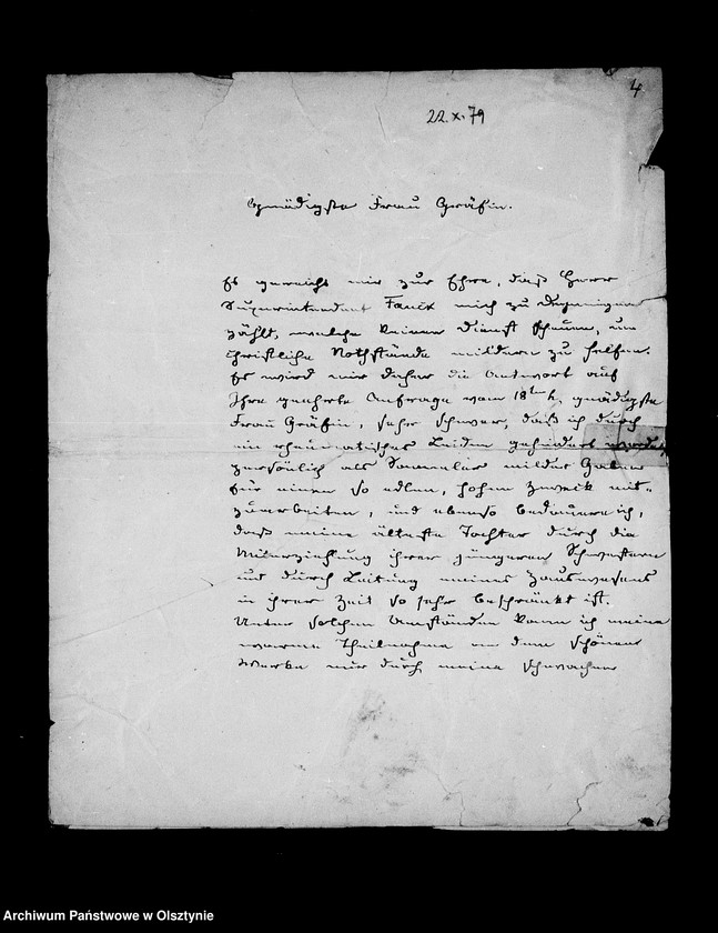 image.from.unit.number "/Briefe an die Gräfin Anna Lehndorff- Steinort das Siechenhaus in Angerburg betreffend/"