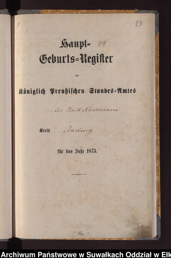 image.from.unit.number "Haupt-Geburts-Register des Königlich Preussischen Standes-Amtes der Stadt Nicolaiken Kreis Sensburg"