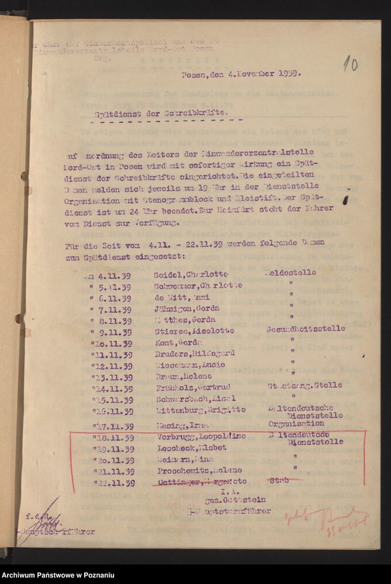 Obraz 13 z jednostki "[Zarządzenia i okólniki Einwandererzentralstelle Nord - Ost in Posen [Poznań]"