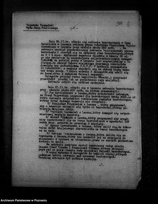 Obraz 12 z jednostki "Sprawozdania sytuacyjne tygodniowe ze stanu bezpieczeństwa za czas od 27 lutego do 7 maja 1931 r. /nr 9-17/"