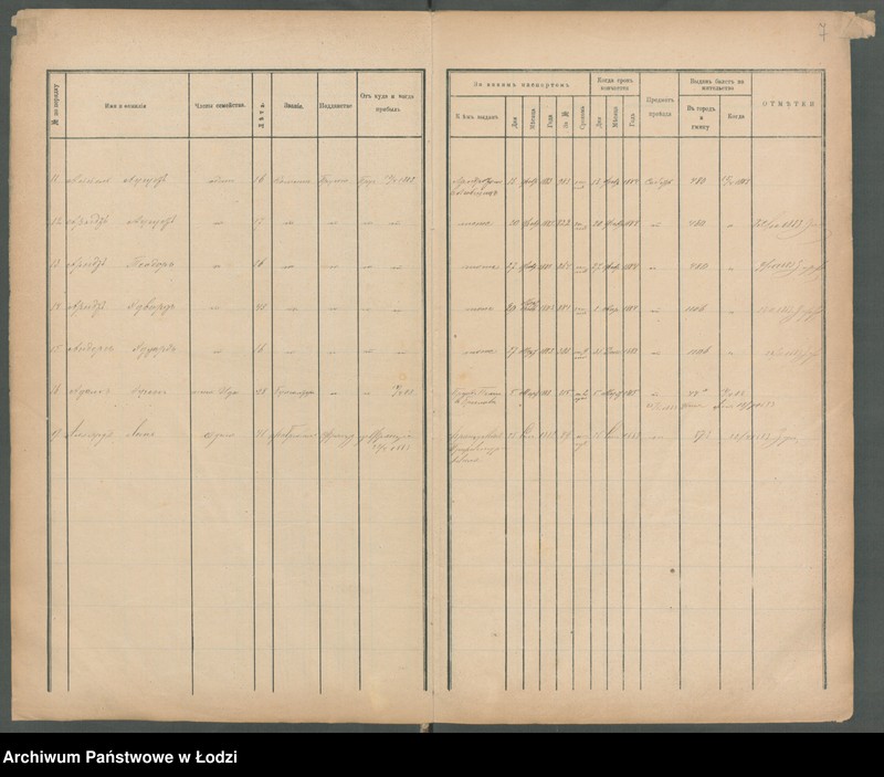 Obraz 10 z jednostki "[Księga ludności niestałej m. Łodzi]"