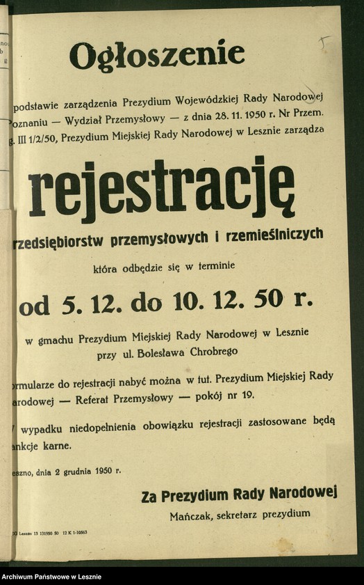 Obraz 7 z jednostki "[Rzemiosło - arkusze ewidencyjne]"