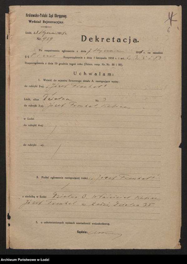 Obraz 8 z jednostki "Józef Frenkel- magazyn pończoch"